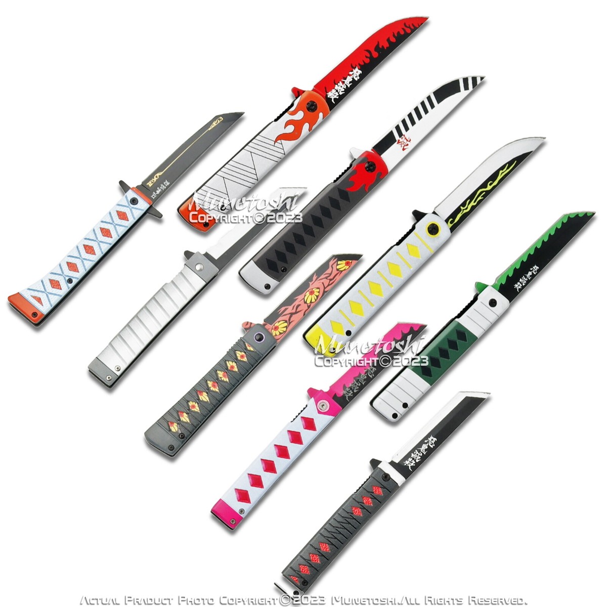 9” Demon Killer Anime Folding Pocket Knife Nine Styles | eBay
