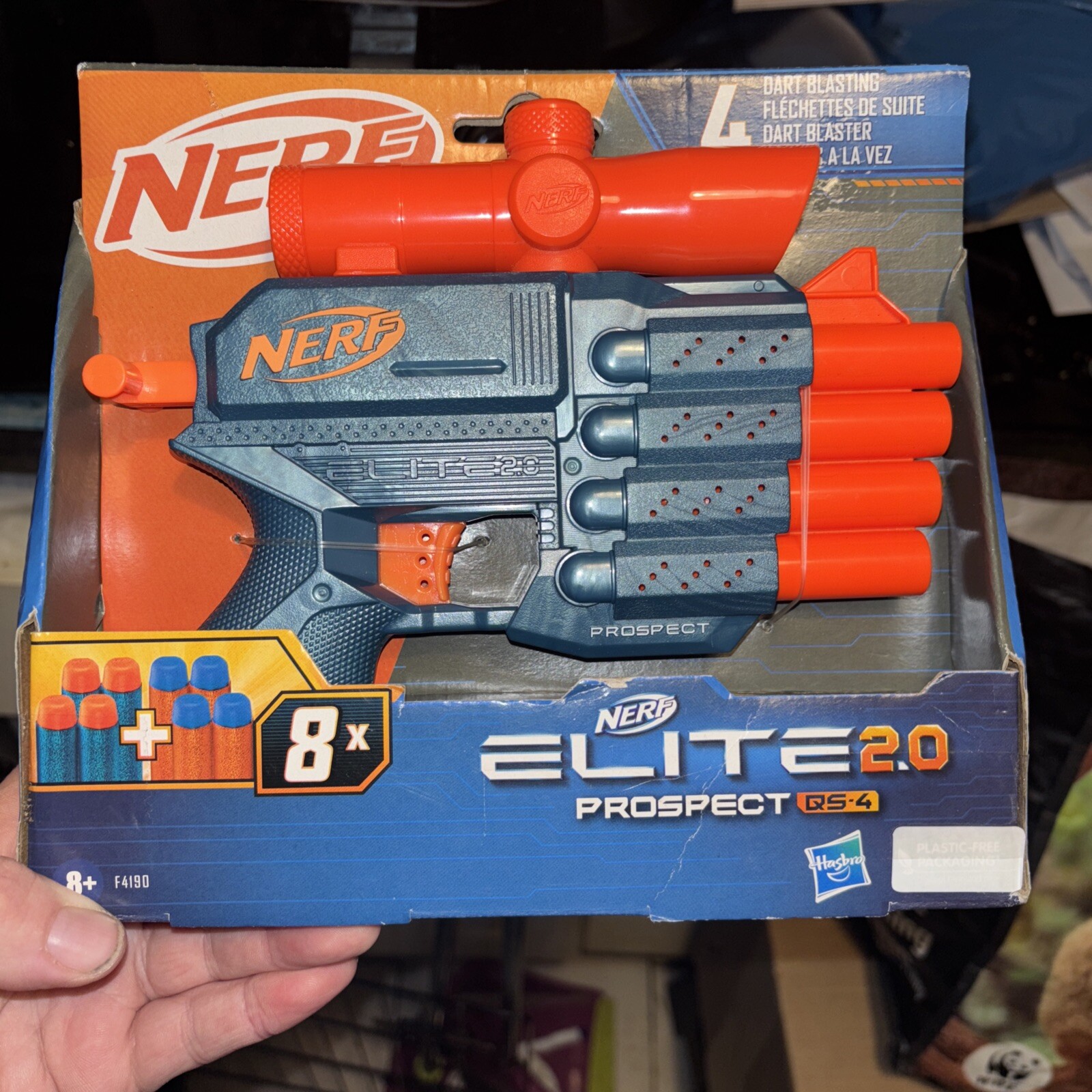 Nerf Elite 2.0 Prospect QS-4 Blaster, 8 Official Nerf Elite Darts, 4-Dart
