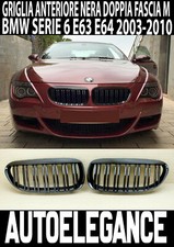 Vordergrill BMW SERIE 6 E63 E64 2004-2010 Kühlergrill Schwarz Doppelte Leiste M