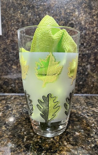 Vintage MCM Libbey Cocktail Shaker, Nero Rovere Giallo Foglie di Acero - Foto 3 di 9