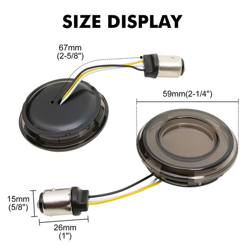 2Pcs 1157 DRL Front LED Turn Signals Blinker Lights For Harley Road Glide Street - Picture 4 of 12
