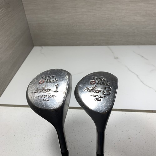 Vintage TaylorMade Burner Driver and 3 Wood S300U Stiff Flex Steel Shafts RH