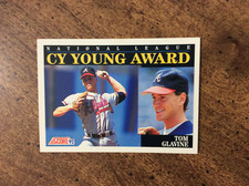 1992 Score #791 Tom Glavine, Braves  NL  Cy Young Award winner
