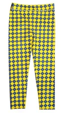 BSA CUB SCOUTS YOUTH GIRLS BLUE-YELLOW ARGYLE PRINT LEGGINGS NEW NWT SIZE 10