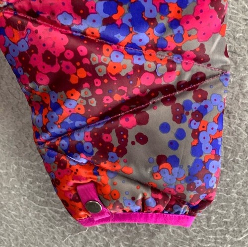 The North Face Pink Floral 550 Down Polyester Puffer Jacket Youth Girls L 14/16 - Picture 13 of 13