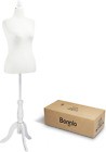 Female Dress Form Pinnable Mannequin Body Torso with Wooden Tripod Base Stand (W