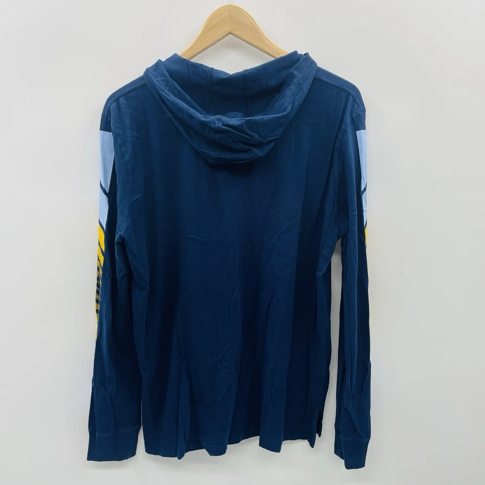 Adidas молодежи мальчиков размер XL 18/20 с капюшоном графический длинным рукавом футболка в синий 500 - Изображение 4 из 4