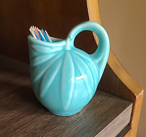 Vintage Shawnee Ceramic Mini Miniature Pitcher 2 3/4" Mint Green Poinsettia