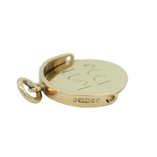 Vintage 9ct Gold GOOD LUCK Spinner Anhänger von Georg Jensen 1958 - Bild 3 von 4