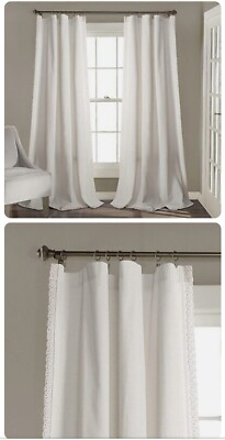Lush Decor Rosalie 54  x 95  Lace Trim Curtain Panel