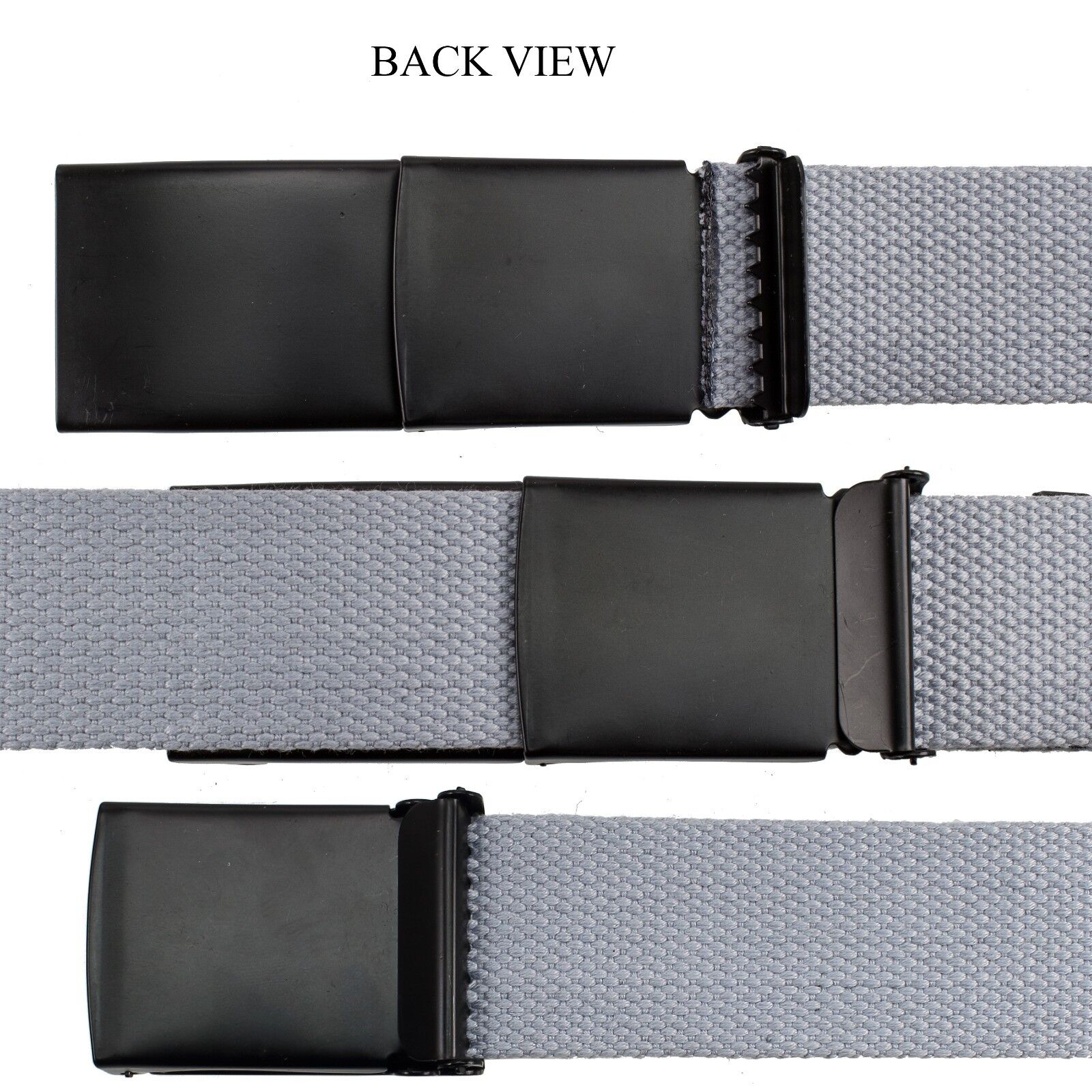 Unisex Fully Adjustable Canvas Web Belt with Black Flip Top Buckle 50'' Long