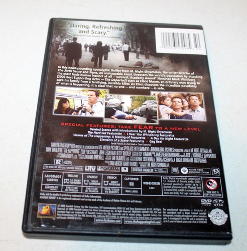 The Happening (DVD, 2008) Mark Wahlberg, Zooey Deschanel, John Leguizamo - Picture 2 of 2