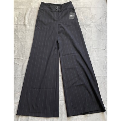 Express Dress Pants 2 NWT Womens High Waist Wide Leg Navy Blue Pinstripe | eBay Express Dress Pants 2 NWT Womens High Waist Wide Leg Navy Blue Pinstripe | eBay