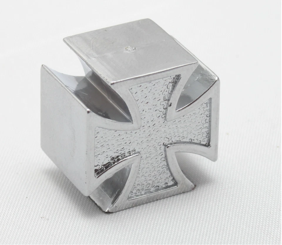 4x Eisernes Kreuz Ventilkappen IRON CROSS Ventilkappe Farbe: Silbern Chrom  Auto - Bild 3 von 4