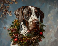 German Shorthaired Pointer with Wreath - 8x10 Matte Print