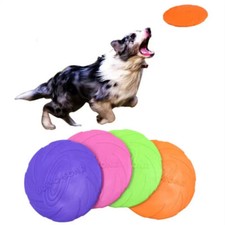 Dog Frisbee Training Toy 15CM Puppy Throwing Disc Rubber Fetch Interactive Toys