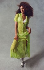 Urban Outfitters Connie Sheer Lace Maxi Dress Size XSmall Green Short Sleeve $89