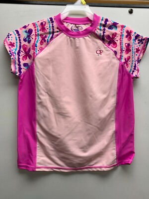 OP GIRLS 3 PC SWIM SUIT SHIRT, TOP, BOTTOMS PINK/BUTTERFLY ASST SIZES BRAND NEW
