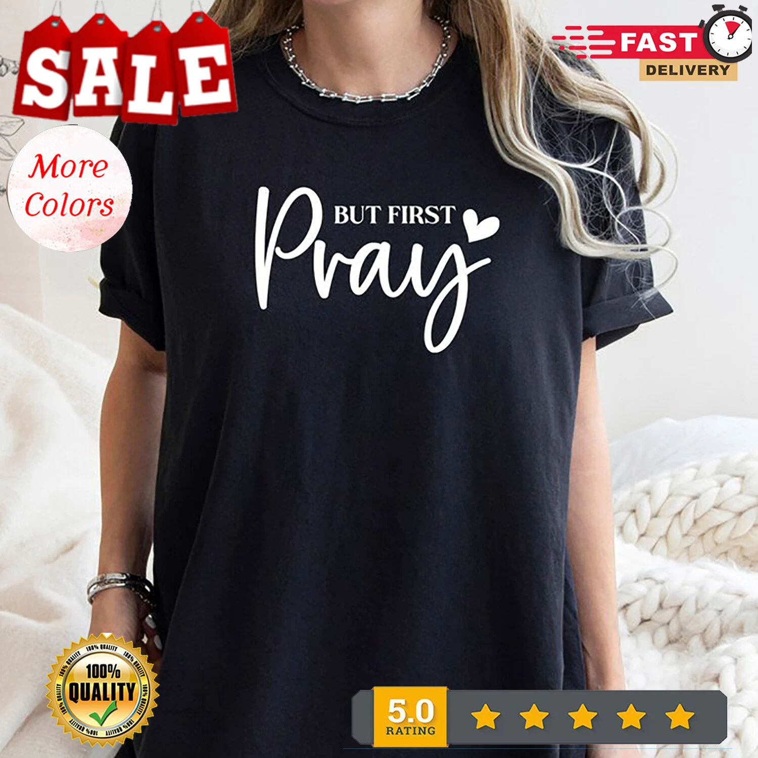 2025 But First Pray Christian Faith T-Shirt for Men and Women