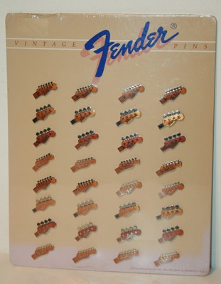 32x FENDER VINTAGE PINS _ DUNLOP MANUFACTURING _ SEALED _ ANSTECKNADEL _ NEU NEW