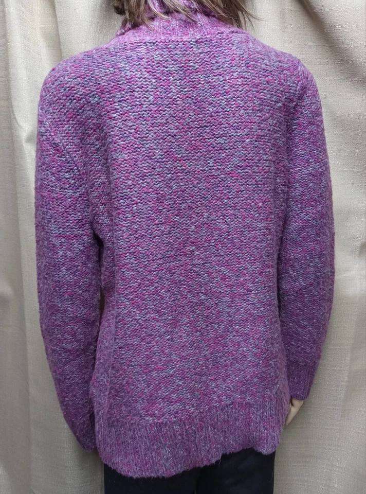 Suéter Merona para mujer talla grande púrpura tejido grueso capucha cuello Foto 2 de 4