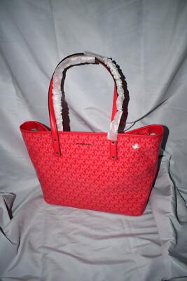 MICHAEL Kors Carter LARGE Monogram Tote Bag in Geranium #30S3SZPT3V NWT