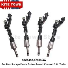 4Pcs Genuine FoMoCo Fuel Injectors CJ5G-9F593-AA For Ford 1.6L Turbo