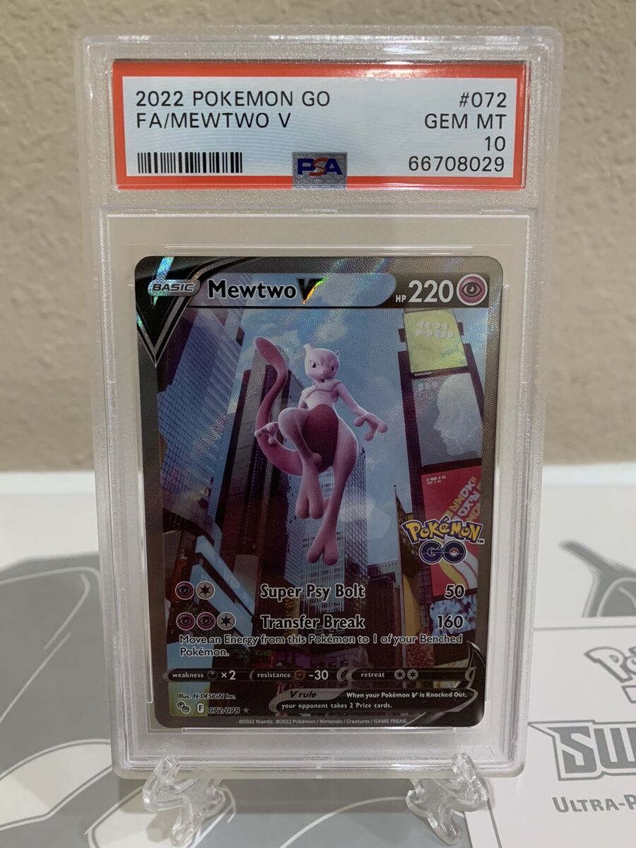 2022 Pokemon Go Mewtwo V Alternative Art 072/078 PSA 10 Gem Mint