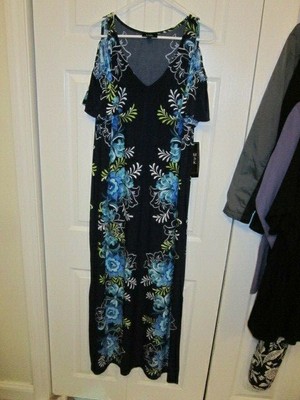 msk cold shoulder maxi dress