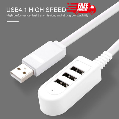 3 Ports Hub USB 3.0 High Speed Mehrere Adapter Verlängerungskabel PC Laptop UK