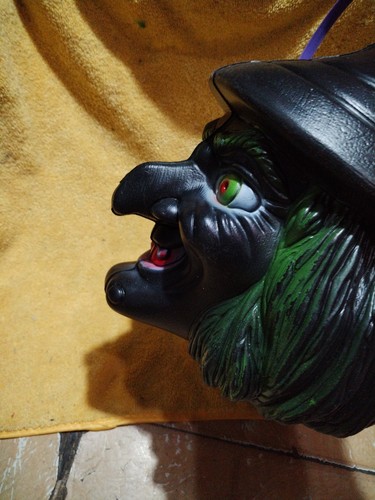 CONTENITORE CARAMELLE STREGA VINTAGE ANNI 90 GIOCATTOLO MESSICANO, KO BOOTLEG PLASTICA 10" - Foto 4 di 6