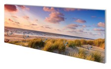 Wallario Wandgarderobe Glas, Motiv: Abendspaziergang Strand - Sonnenuntergang