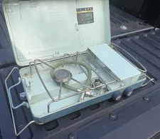 Vintage PRIMUS 2063 2- burner Gas Stove Camping Cooker Untested Coleman Lantern