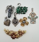 Fashion Jewelry Lot Of Pendants, Brooch, Pins, Necklace Rings — photo 4