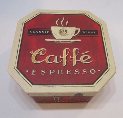 2004 Tri Coastal Design Art Motion Caffe Espresso Coffee Cardboard Storage Box A