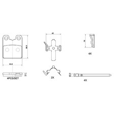 Satz Bremsbeläge Bremsklötze hinten für Alfa Romeo Giulia 952 Stelvio | 24311