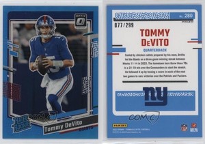 2023 Panini Donruss Optic Rated Aqua Prizm /299 Tommy DeVito #280 Rookie RC
