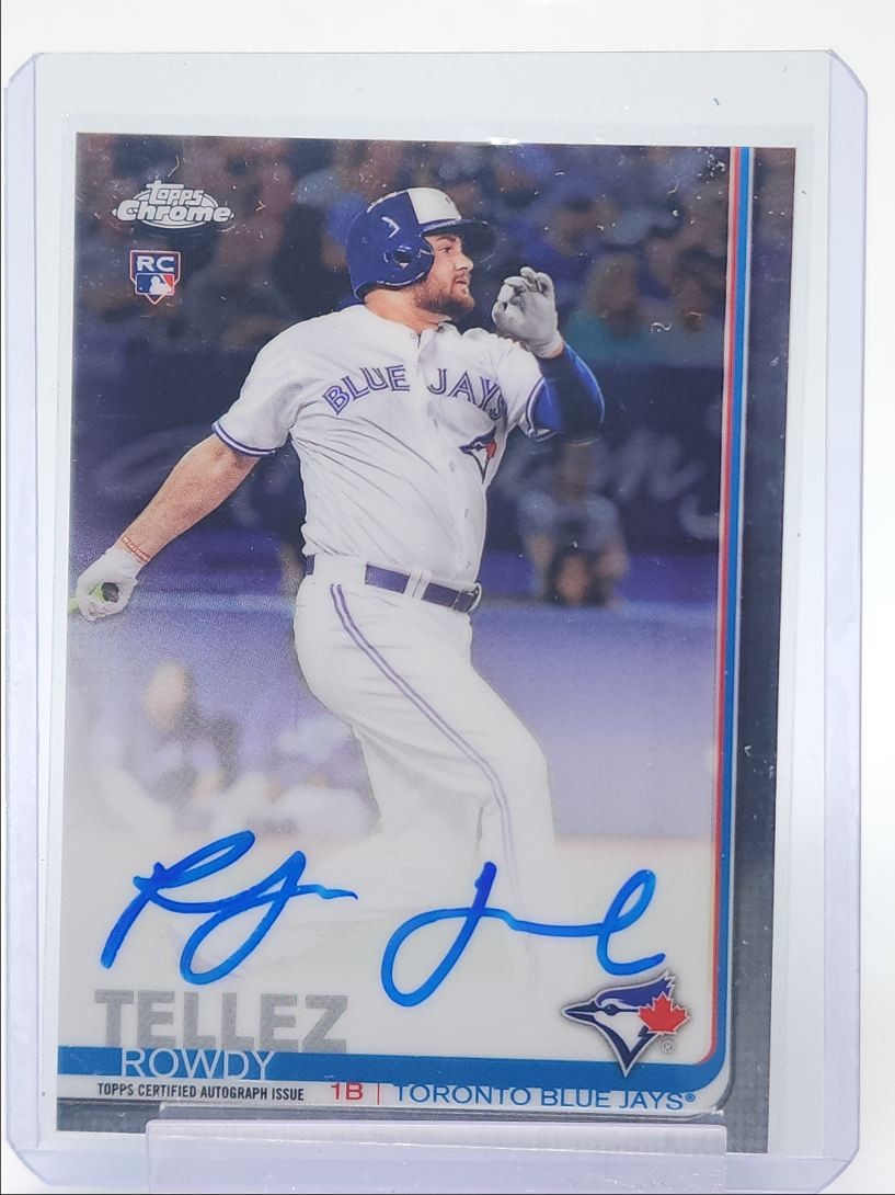 ROWDY TELLEZ 2019 TOPPS CHROME ROOKIE AUTOGRAPH BLUE JAYS RC AUTO Q4854
