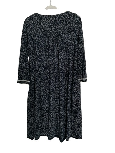 Camisón Eileen West Talla Grande Negro Floral Algodón Pijama Abuela - Imagen 2 de 6