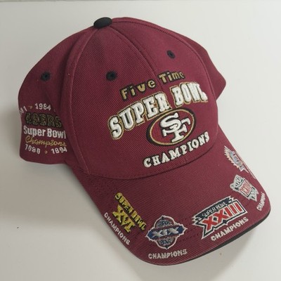 San Francisco 49ers 5 Time  Super Bowl Champions Embroidered Hat by Reebok 