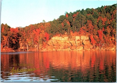 Vintage Postcard Greers Ferry Lake Arkansas Autumn Color Reflection