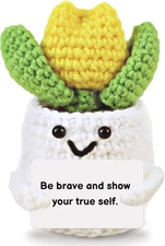 Funny Easter Basket Stuffers Positive Crochet Plants Tulip Gifts for... 