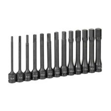 Grey Pneumatic 1363MH 1/2" Drive 13-Piece 6" Metric Hex Driver Impact Socket Set