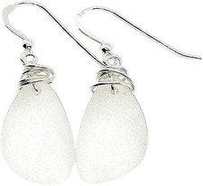 Popular Recycled Sea Glass Earrings on Sterling Silver Hooks