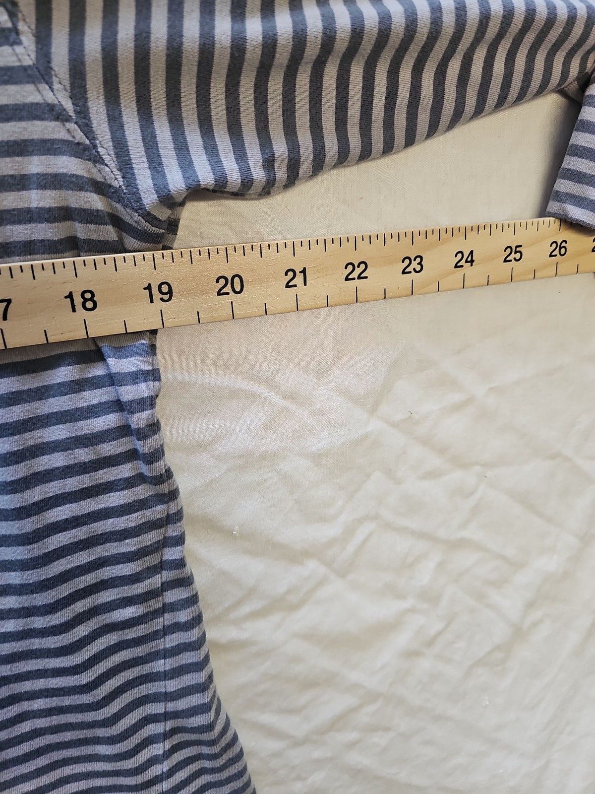 F&F Men's Striped Henley Long Sleeve Top - Grey & Navy AA920 image 3