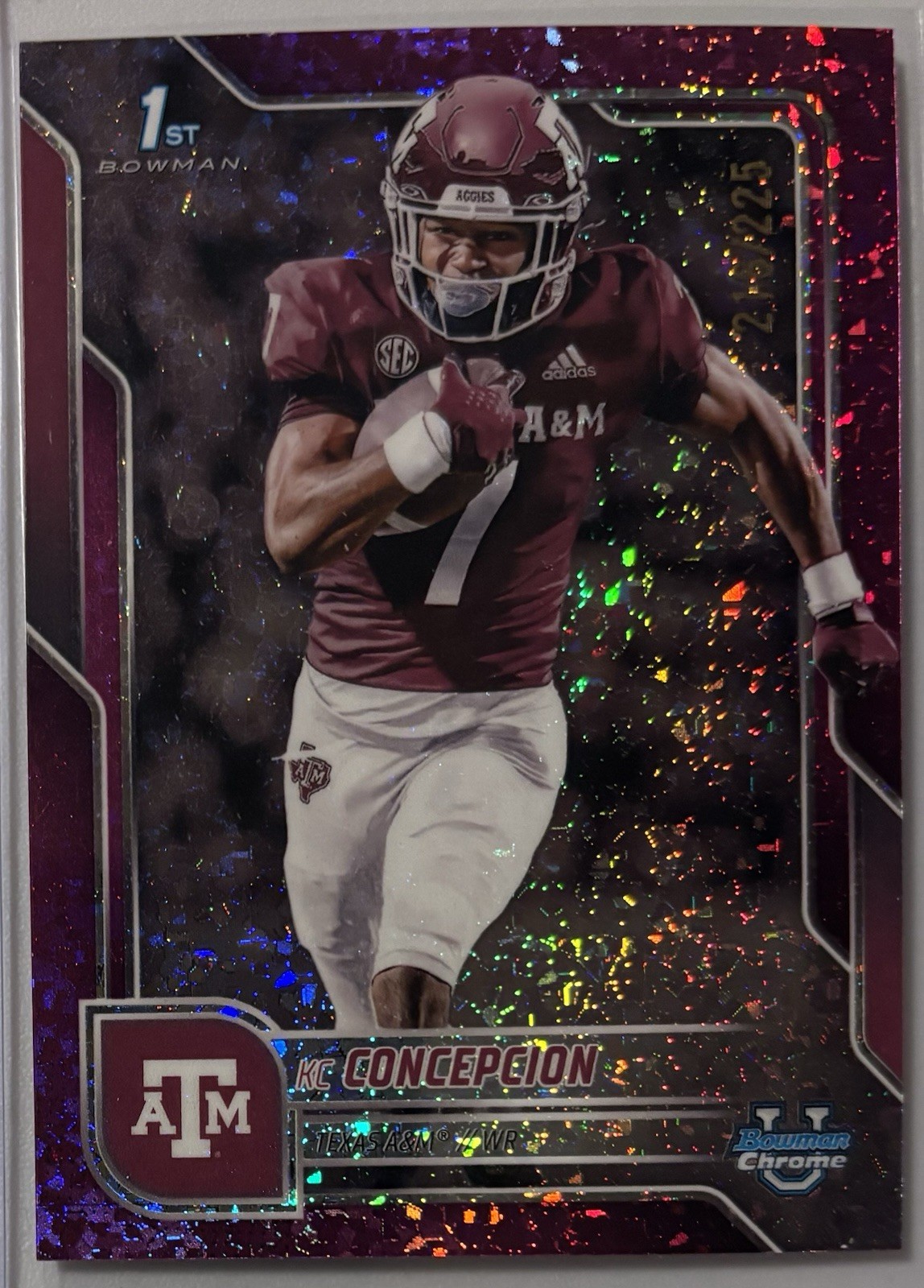 KC Concepcion 2025 1st Bowman Chrome U Fuchsia Mini Diamonds Refractor /225 #91