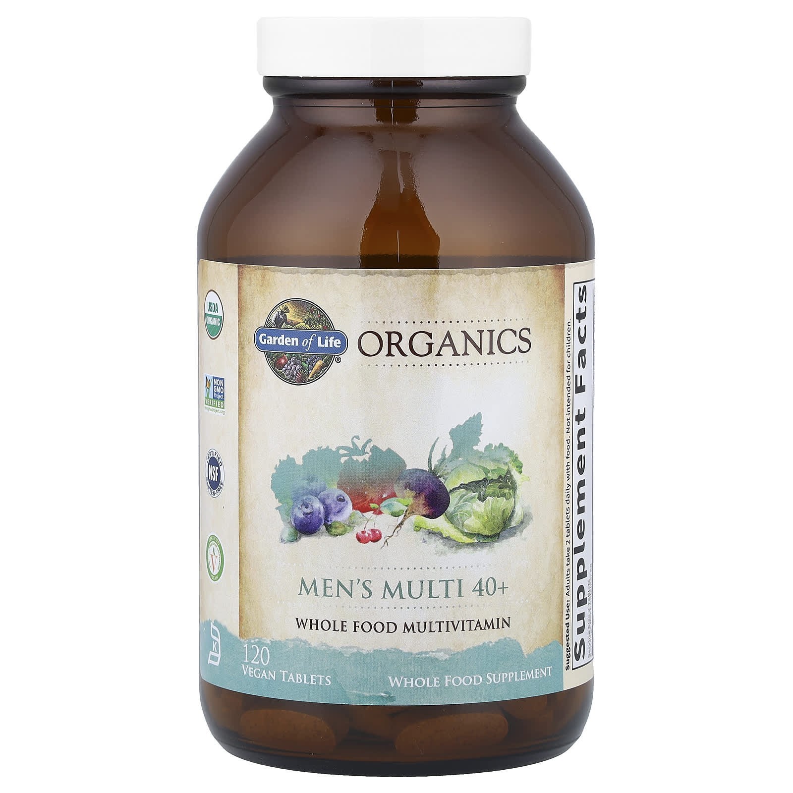 Garden of Life Men's Multi 40+ Whole Food Multivitamin 120 V