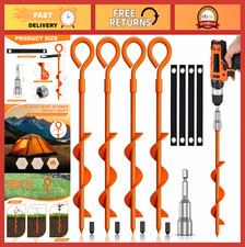 Heavy Duty Ground Anchors Screw-In Stakes for Tents, Canopies, Sheds 4 Pack 