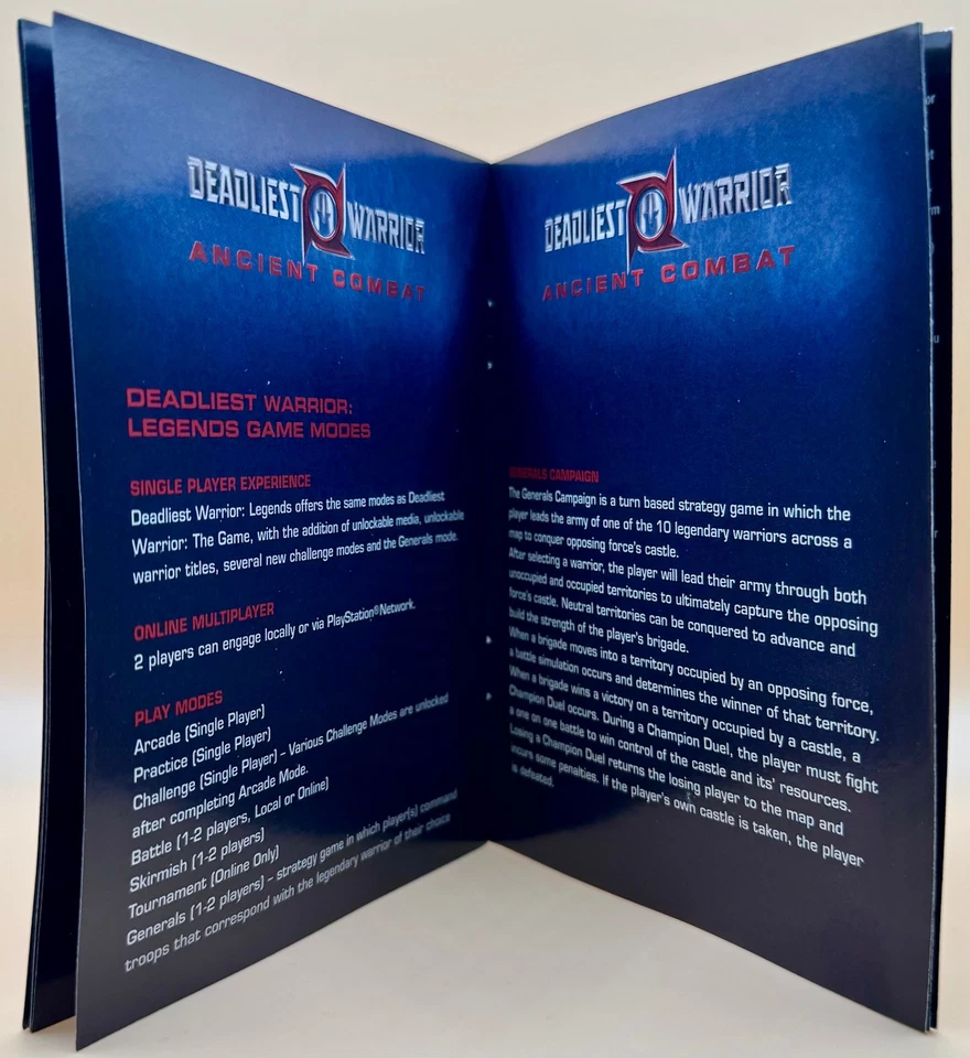 Deadliest Warrior: Ancient Combat PS3 CIB Complete Manual - Sony PlayStation 3 - Image 3 of 4