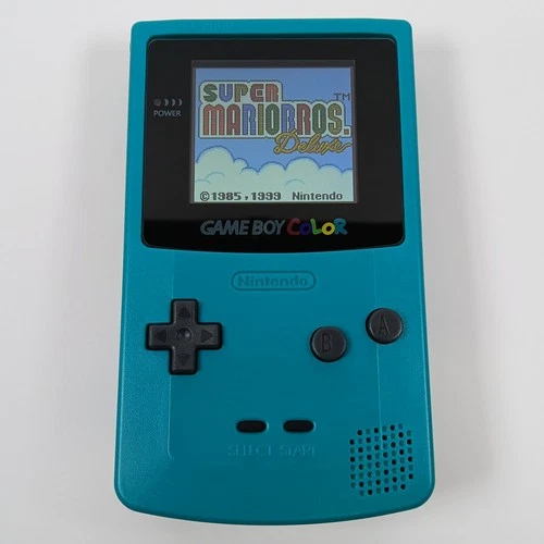 Nintendo Game Boy Color Console GBC System Teal - Backlit IPS Screen Mod - MINT!